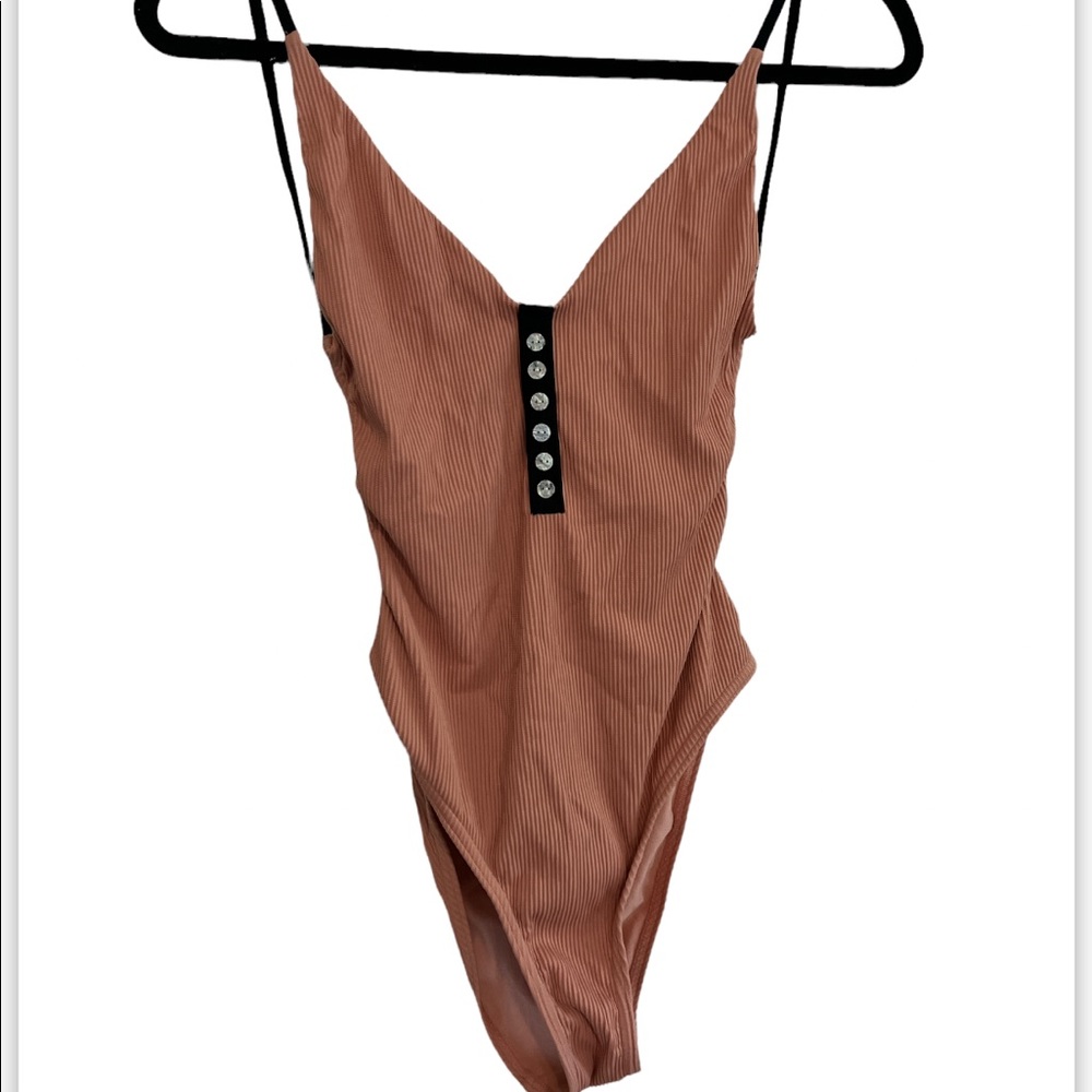 NEW NWT Topshop swimsuit nude and black